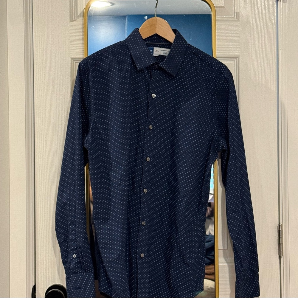 Old Navy Dark Blue Pro Signature Button Down Shirt